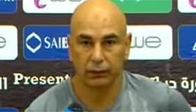حسام حسن في مؤتمر صحفي سنة ٢٠١٨
